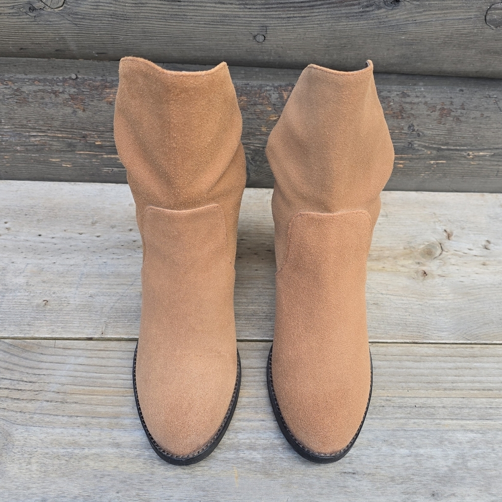 Nine West Frassie Western Boho, Suede Block Heel, Comfort Bootie 8.5M - Picture 6 of 12